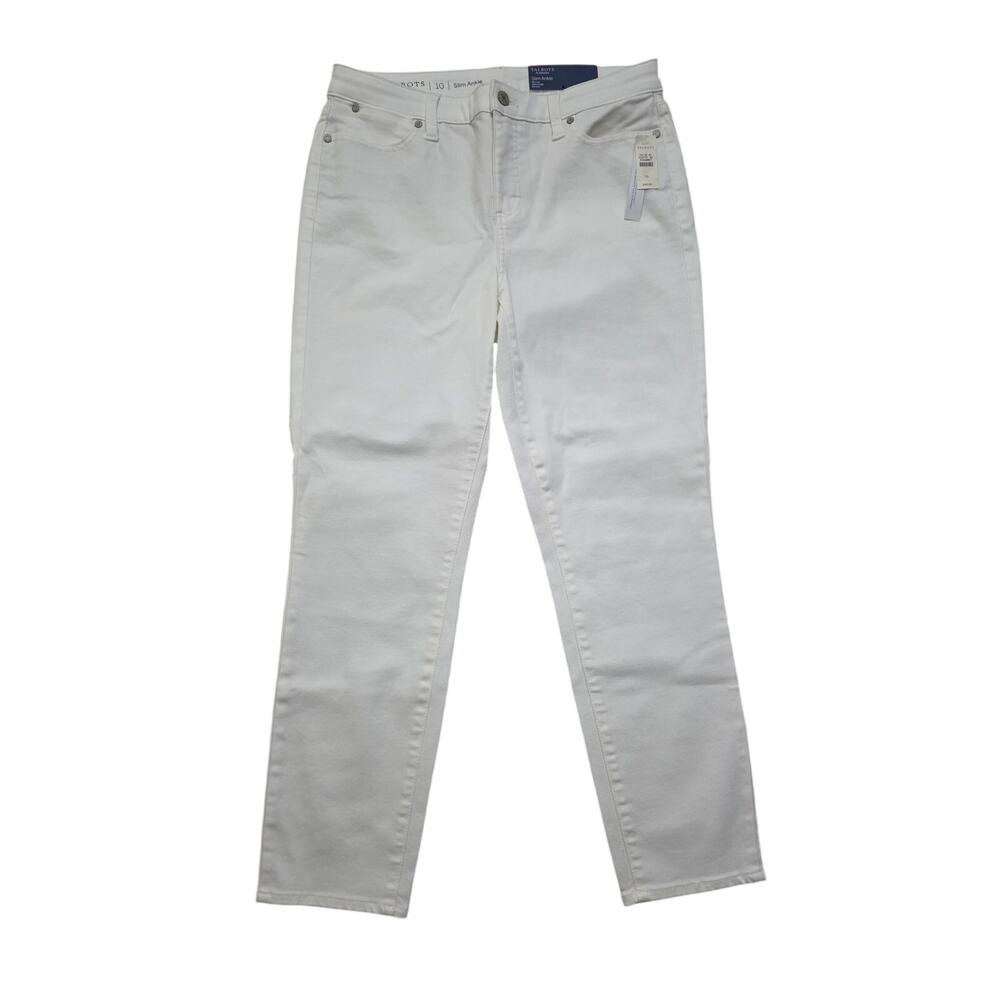 NWT Talbots Flawless Slim Ankle White Jeans Size 10